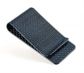 carbon fiber money clip glossy blue- L