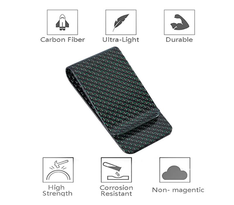glossy-green-carbon-fiber-money-clip-features